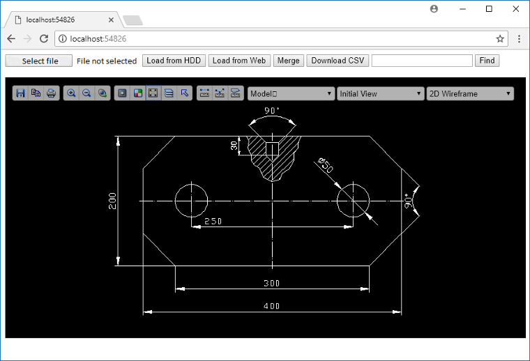 Black and white mode in Web CAD SDK