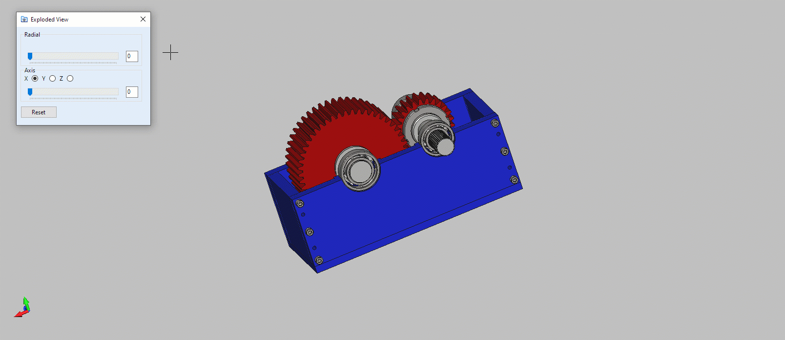 Exploded view of a 3D model in ABViewer